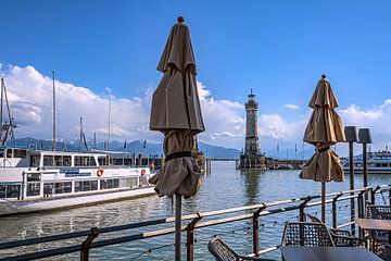 Uitzicht op de haven van Lindau van Photoart-Naegele