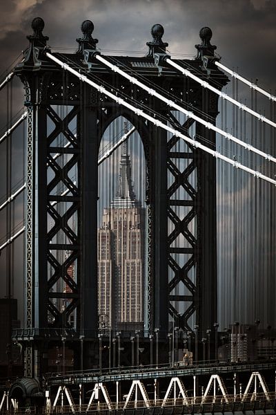 Manhattan Bridge en Empire State Building van Kurt Krause