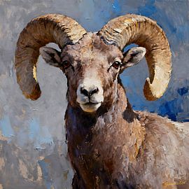 Wildlife - Untamed Grace - Bighorn Sheep 1 by Johannas Art Creations