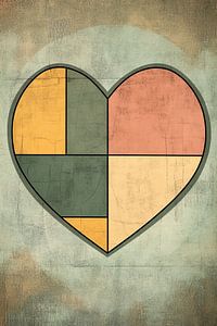 Herz-Patchwork | Abstraktes geometrisches Herz