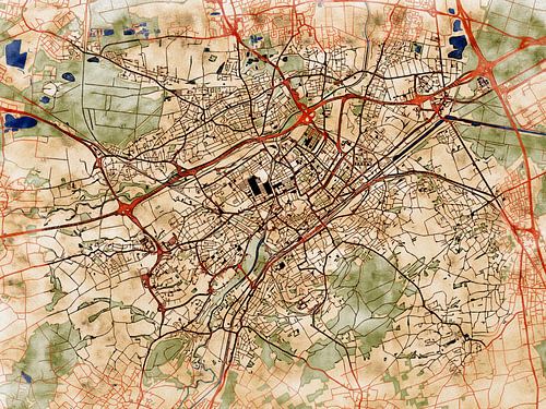 Carte de Mulhouse avec le style 'Serene Summer'