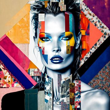 Motiv Kate Moss 3 - D Collage van Felix von Altersheim