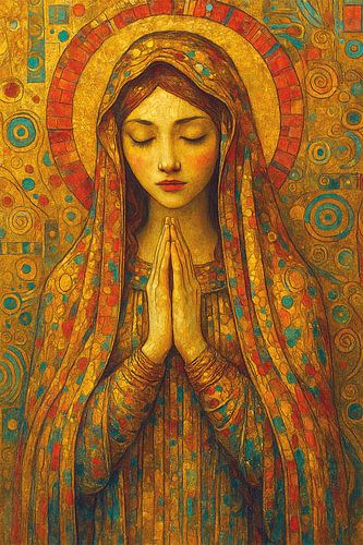 Praying woman painting