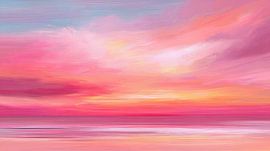 Strahlend rosa Sonnenuntergang über dem ruhigen Meer von Mosaic Dialogue