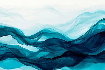 Gentle waves in blue colour tones by Poster Art Shop