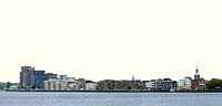 Blick auf Dordrecht von der Merwekade bis zum Groothoofd