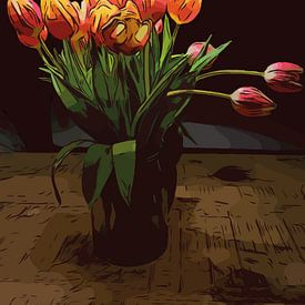 Blumenposter –  Orangene Tulpen by Robert Biedermann