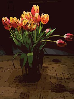 Blumenposter –  Orangene Tulpen