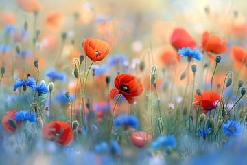 Een sereen veld van bloemen in pastelkleuren van Art & Soul Creations
