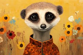 Gelbe Blume Hintergrund | Stick Kunstwerk