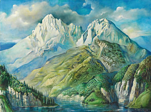 Rudolf Schlichter – Berglandschaft, 1953