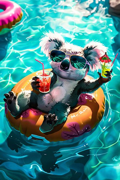 Koala relaxing in a pool by Imperial Art House