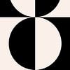 Affiche géométrique minimaliste noire et blanche avec des cercles 1 par Dina Dankers
