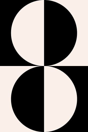 Moderne geometrische minimalistische kunst in zwart-wit nr. 7