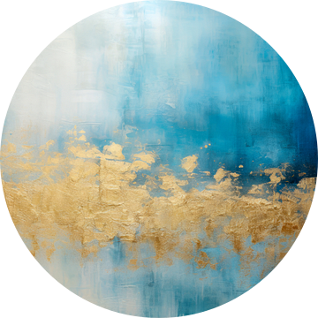 Abstract, blauw, wit en goud - 6 van Joriali Abstract