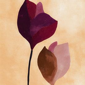Minimalist flowers in warm tones by But First Framing