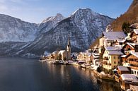 Hallstatt town in Austria with snow in winter by iPics Photography thumbnail