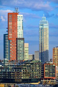 Skyline von Rotterdam bei Sonnenaufgang