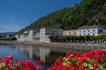 Panoramic picture of the Kurhaus in Bad Ems on a summer day