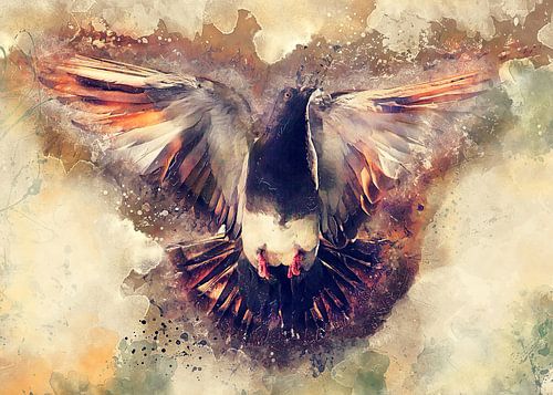 Duif vogel aquarel kunst #pigeon
