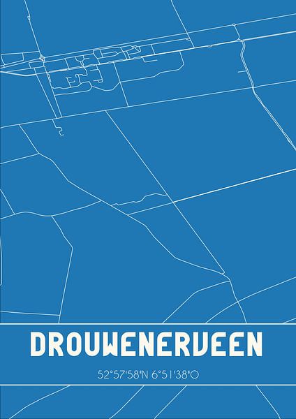 Blueprint | Map | Drouwenerveen (Drenthe) by Prints of Place