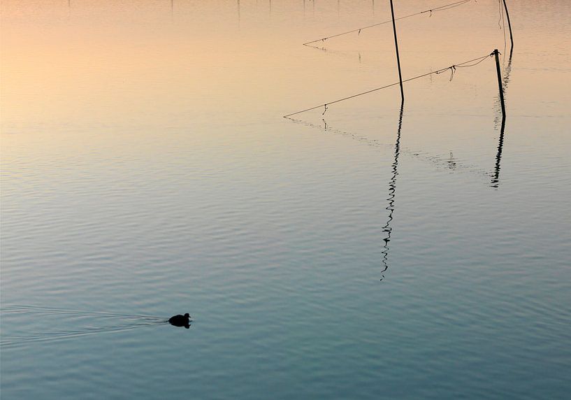 Küstenlandschaft mit Fischernetzen von Sky Pictures Fotografie