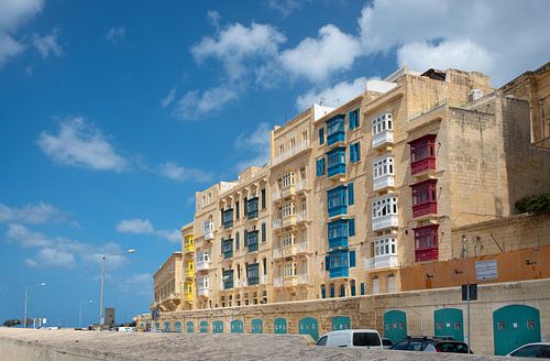 Façade of a residential building in Malta