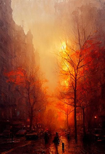 Scène de rue en automne. Partie 3