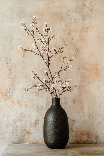 Elegante vaas met bloesemtakken