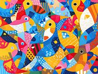 Kleurrijke Vogels Samen