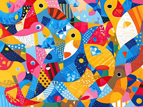 Kleurrijke Vogels Samen