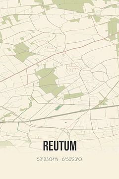 Alte Landkarte von Reutum (Overijssel) von Rezona