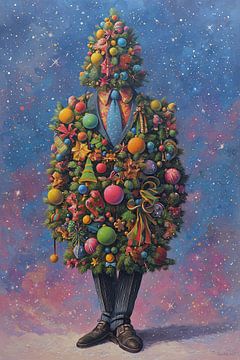 Arbre de Noël avec cravate et chaussures