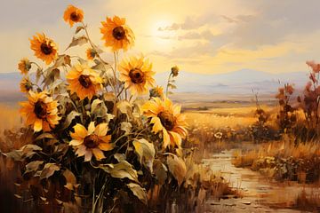Sonnenblumen am Wegesrand von Heike Hultsch