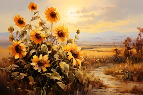Sunflowers by the wayside