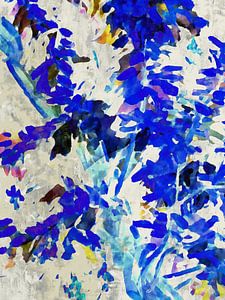 Abstrakte Kunst in Ultramarin und Beige