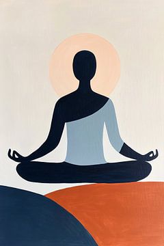 Minimalistisch mediterend silhouet kunstwerk van Imperial Art House