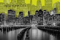 MANHATTAN Skyline | Graphic Art | gelb von Melanie Viola Miniaturansicht