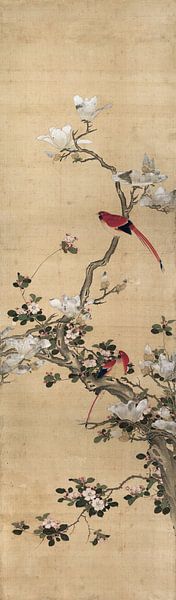 Chen Mei,Magnolien und Vögel, Chinesische Vögel und Blumen Schilder von finemasterpiece