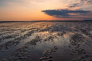 Sonnenaufgang im Wattenmeer auf der Insel Amrum