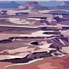 Zonsondergang in Canyonlands National Park (Green River Overlook) van Marie-Lise Van Wassenhove