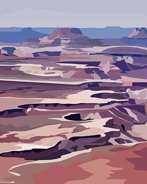 Zonsondergang in Canyonlands National Park (Green River Overlook) van Marie-Lise Van Wassenhove