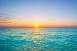 Sunset over the sea – Golden Ocean Sunset by ButterflyPix