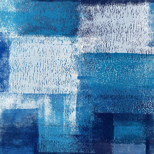 Oppervlakken 14 | Blauw op Blauw | Abstract Acrylschilderij