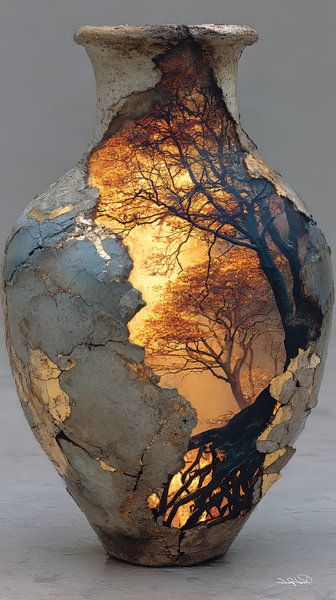 Nature in a Stone Jar by Gelissen Artworks