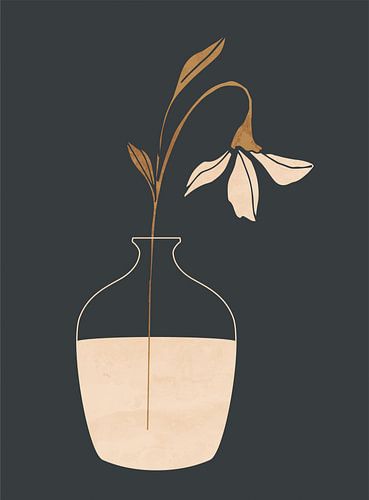 Minimalistische abstrakte Kunst Vase Blume