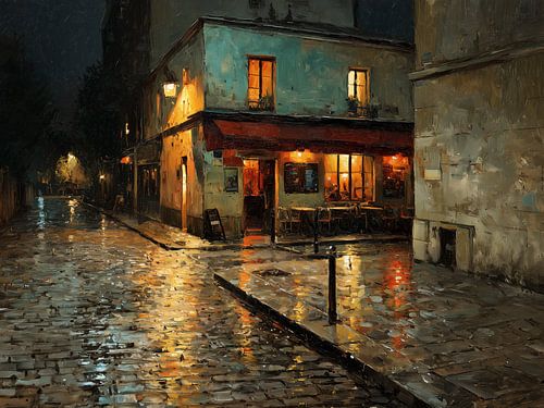Das Pariser Café „ '“ bei Nacht