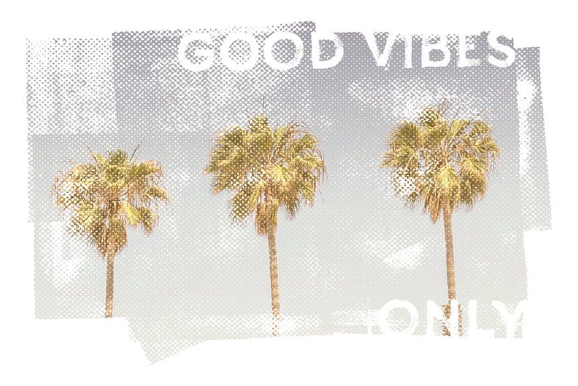 Vintage palm trees | good vibes only van Melanie Viola