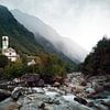 Valle Verzasca in Switzerland - river and church by Bart van Eijden