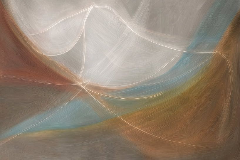 Floating light lines over soft tones by Digitale Schilderijen